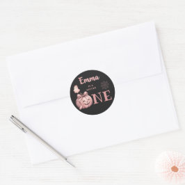 Aangepaste naam is een enge Cute Pinkoween Ronde Sticker