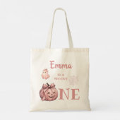 Aangepaste naam is een enge Cute Pinkoween Tote Bag (Achterkant)