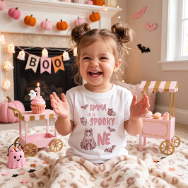 Aangepaste naam is een enge Pinkoween-meisje Kinder Shirts