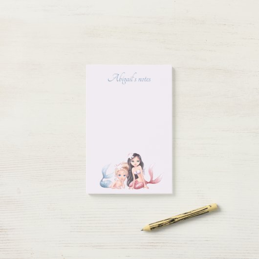 Aangepaste naam is gepersonaliseerd girale Post-it Post-it® Notes (Op bureau)