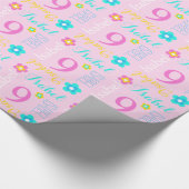 Aangepaste naam Isabel, 9-jarige verjaardag Cadeaupapier (Hoek)