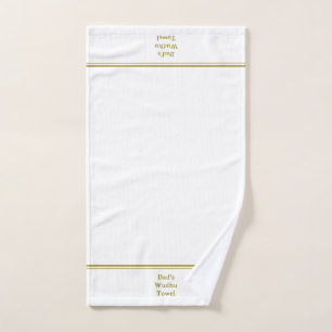 Aangepaste naam Islamitische Wudhu Witte & Gouden  Handdoek