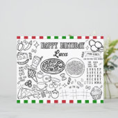 Aangepaste Naam Italiaans Verjaardag Kleurplaat (Staand voorkant)