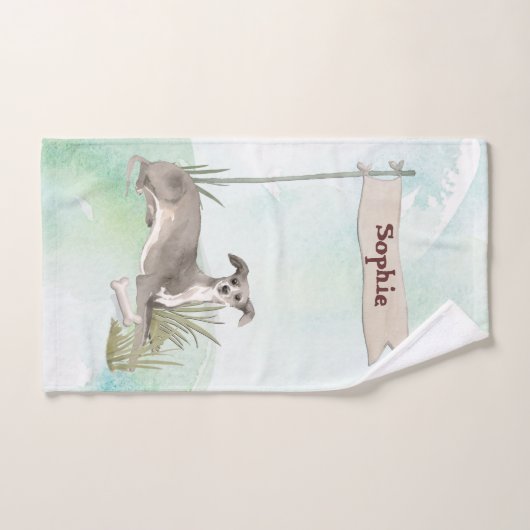 Aangepaste naam Italiaanse Greyhound Pet Dog Bad Handdoek (Handdoek)