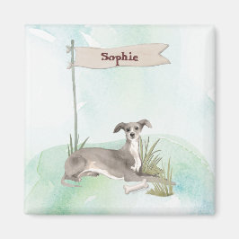 Aangepaste naam Italiaanse Greyhound Pet Dog Magneet