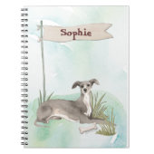 Aangepaste naam Italiaanse Greyhound Pet Dog Notitieboek (Voorkant)