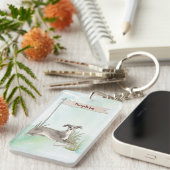 Aangepaste naam Italiaanse Greyhound Pet Dog Sleutelhanger (Voorkant Rechts)