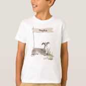 Aangepaste naam Italiaanse Greyhound Pet Dog T-shirt (Voorkant)