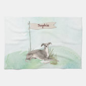 Aangepaste naam Italiaanse Greyhound Pet Dog Theedoek (Horizontaal)