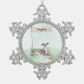 Aangepaste naam Italiaanse Greyhound Pet Dog Tin Sneeuwvlok Ornament (Voorkant)