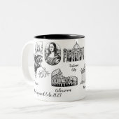 Aangepaste naam  Italië Tour Gift Tweekleurige Koffiemok (Voorkant links)