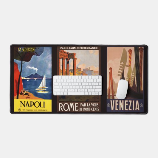 Aangepaste naam Italië Vintage Travel Bureaumat (Keyboard & Muis)