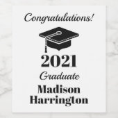 Aangepaste naam & jaar Afstuderen wijnlabels Wijn Etiket (Enkel label)