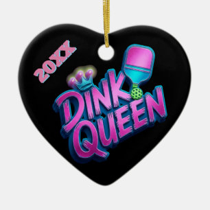 Aangepaste Naam Jaar Dink Koningin Pickleball Keramisch Ornament