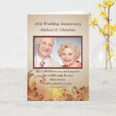 Aangepaste naam, jaar, foto 40ste trouwdag, kaart (Gele Bloem)