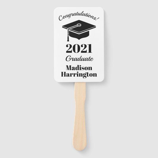 Aangepaste naam, jaar & foto Afstuderen ventilator Handwaaier (Voorkant)