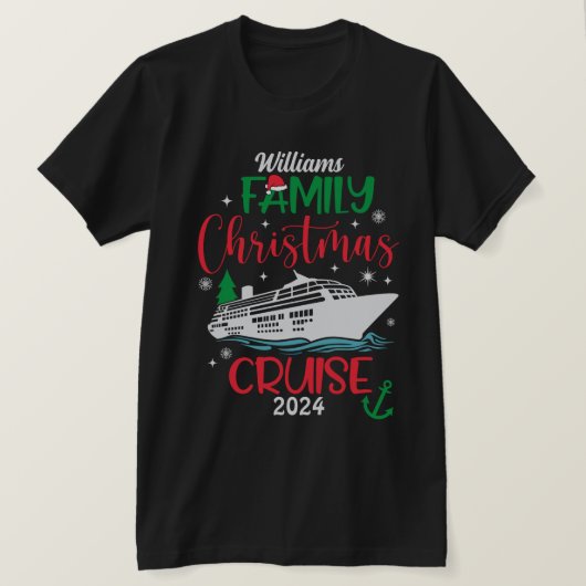 Aangepaste naam Jaar Kerstmis Familie Cruise Match T-shirt (Design voorkant)