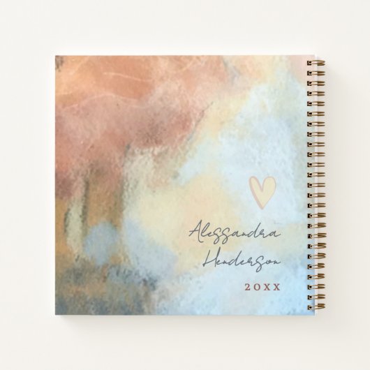 Aangepaste Naam Jaar Mam Leven Waterverf Moedersch Notitieboek (Achterkant)