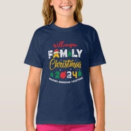 Aangepaste naam Jaar Matching Familie Kerstmis Reu T-shirt