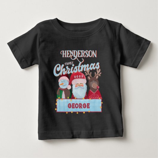 Aangepaste naam Jaar Matching Santa Familie Kerstm (Voorkant)