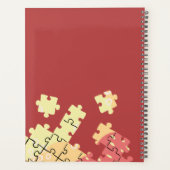 Aangepaste naam jaar puzzelstukken Rood Planner (Achterkant)