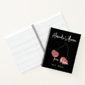 Aangepaste Naam Jaar Schattige Twin Mama Black Red Notitieboek (Binnen)