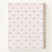 Aangepaste naam & jaar stoffig roze vectorpatroon notitieboek (Achterkant)