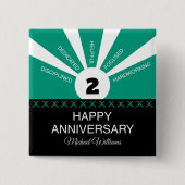 Aangepaste naam & jaar, werknemersjubileum vierkante button 5,1 cm (Voorkant)
