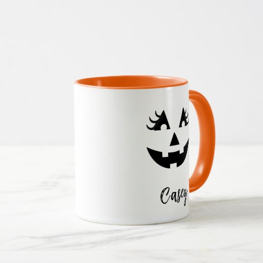 Aangepaste naam Jack O' Lantern Girly Mok (Voorkant rechts)