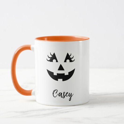 Aangepaste naam Jack O' Lantern Meisjesachtig Mok (Links)