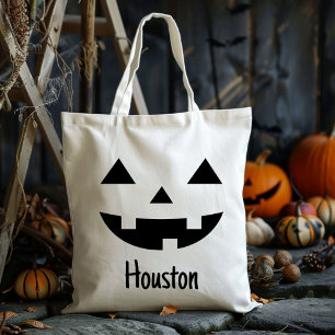 Aangepaste Naam Jack O Lantern Pompoen Trick or tr Tote Bag