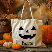Aangepaste Naam Jack O Lantern Pompoen Trick or tr Tote Bag
