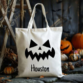 Aangepaste Naam Jack O Lantern Pompoen Trick or tr Tote Bag