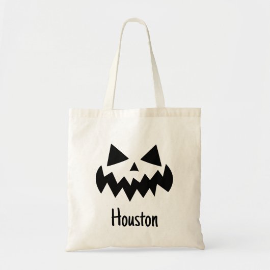Aangepaste Naam Jack O Lantern Pompoen Trick or tr Tote Bag (Voorkant)