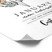 Aangepaste naam januari Geboorte Bloemtuin geïnspi Poster (Hoek)