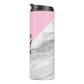 Aangepaste naam Je kunt harde dingen Roze marmer d Thermosbeker (Geroteerd rechts)