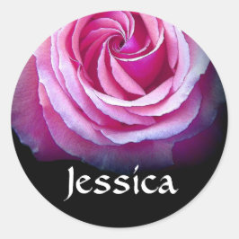 AANGEPASTE NAAM - Jessica PINK Rose Sticker