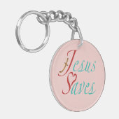 Aangepaste naam Jezus redt Christelijke quote Sleutelhanger (Voorkant Links)