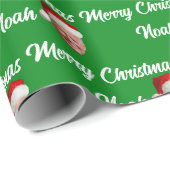 Aangepaste naam Joe Biden Merry Christmas Santa Ha Cadeaupapier (Rol Hoek)