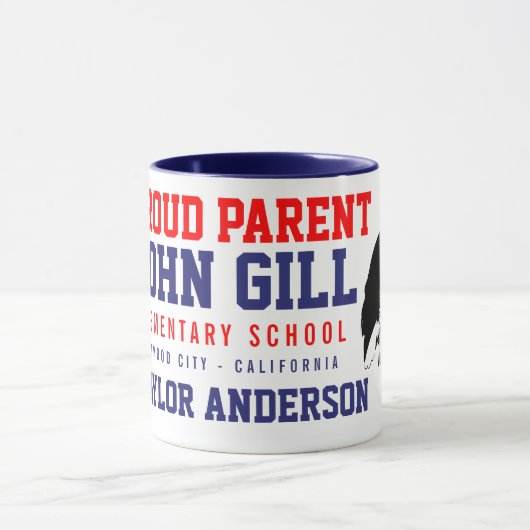 Aangepaste naam John Gill Proud Parent Blue Mok (Midden)