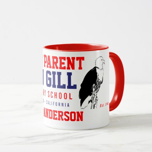 Aangepaste naam John Gill Proud Parent Red Mok (Voorkant rechts)