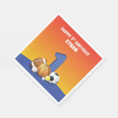 Aangepaste naam jongen 1st Birthday Sports Balls Servet (Hoek)