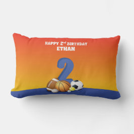 Aangepaste naam Jongen 2e verjaardag Sportballs Kussen