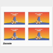 Aangepaste naam jongen 4th Birthday Sports Balls Rechthoekige Sticker (Vel)