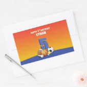 Aangepaste naam jongen 5th Birthday Sports Balls Rechthoekige Sticker (Envelop)