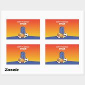 Aangepaste naam jongen 6th Birthday Sports Balls Rechthoekige Sticker (Vel)