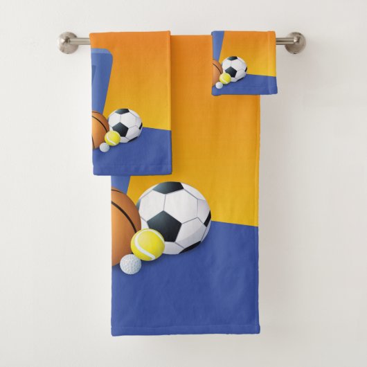 Aangepaste naam jongen 7th Birthday Sports Balls Bad Handdoek (Insitu)