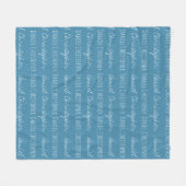 Aangepaste naam jongen Modern Typografie Blue Fleece Deken (Voorkant (Horizontaal))