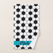 Aangepaste naam jongensvoetbal handdoekenset bad handdoek (Handdoek)