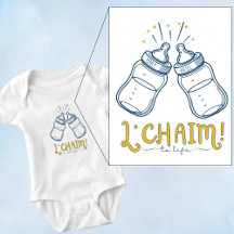 Aangepaste naam Joods "L'CHAIM!" Baby Bris of naam